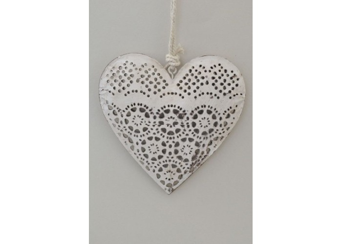 ΚΑΡΔΙΑ ΜΕΤΑΛ/ΣΧΕΔΙΟ ΚΥΚΛΟΙ 11,5X11,5CM IVORY