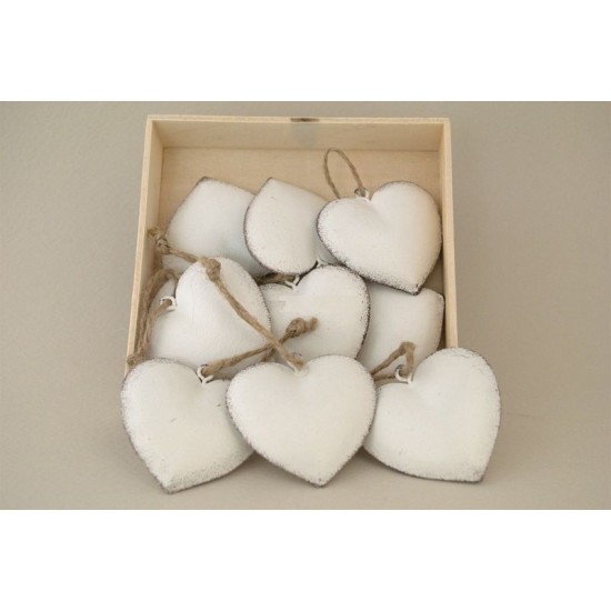 ΚΑΡΔΙΕΣ ΜΕΤΑΛΛΙΚΕΣ ΚΡΕΜΑΣΤΕΣ S/10 4,8X4,5CM WHITE