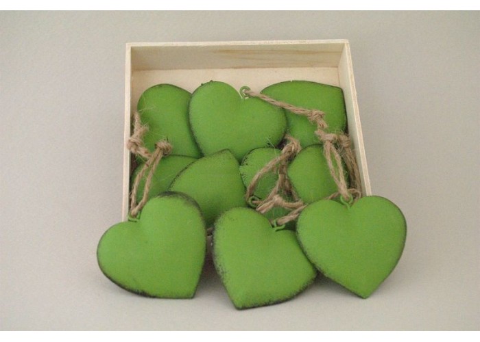 ΚΑΡΔΙΕΣ ΜΕΤΑΛΛΙΚΕΣ ΚΡΕΜΑΣΤΕΣ S/10 4,8X4,5CM GREEN