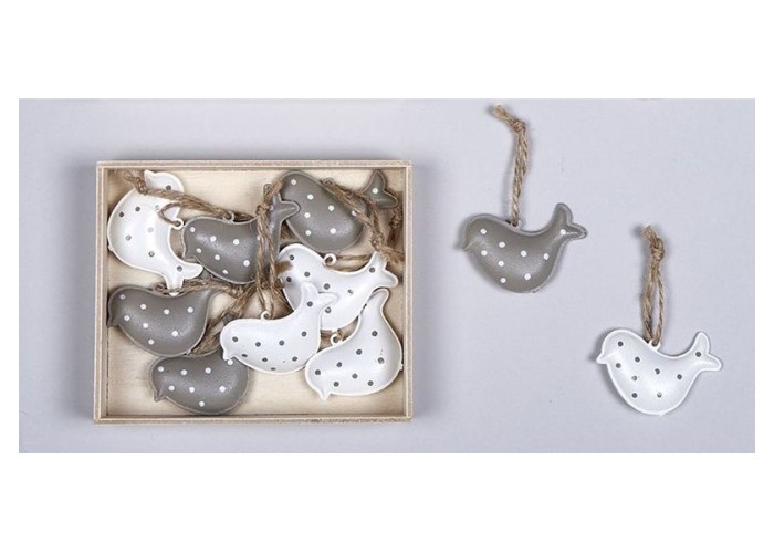 ΠΟΥΛΑΚΙΑ ΜΕΤΑΛΛΙΚΑ ΚΡΕΜΑΣΤΑ S/10 5X3,7CM WHITE-GRAY ΠΟΥΛΑΚΙΑ ΜΕΤΑΛΛΙΚΑ ΚΡΕΜΑΣΤΑ S/10 5X3,7CM WHITE-GRAY