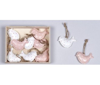 ΠΟΥΛΑΚΙΑ ΜΕΤΑΛΛΙΚΑ ΚΡΕΜΑΣΤΑ S/10 5X3,7CM WHITE-PINK ΠΟΥΛΑΚΙΑ ΜΕΤΑΛΛΙΚΑ ΚΡΕΜΑΣΤΑ S/10 5X3,7CM WHITE-PINK