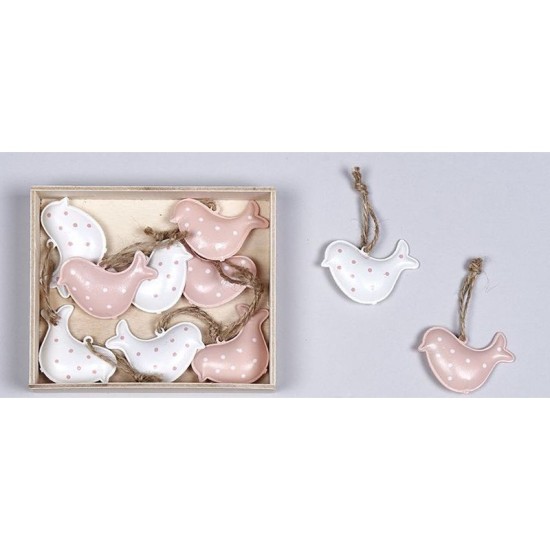 ΠΟΥΛΑΚΙΑ ΜΕΤΑΛΛΙΚΑ ΚΡΕΜΑΣΤΑ S/10 5X3,7CM WHITE-PINK ΠΟΥΛΑΚΙΑ ΜΕΤΑΛΛΙΚΑ ΚΡΕΜΑΣΤΑ S/10 5X3,7CM WHITE-PINK