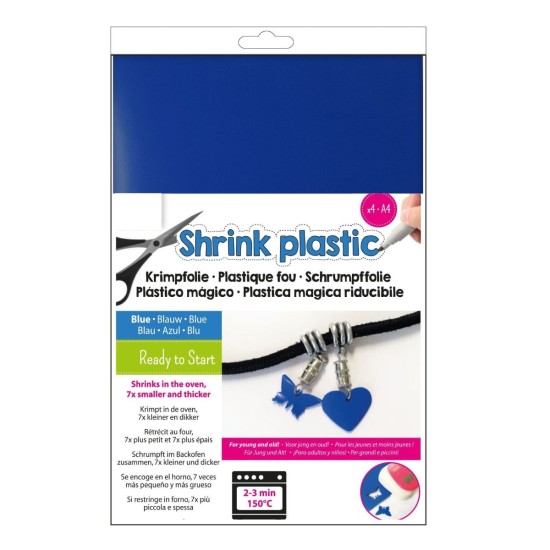 Shrink plastic μπλε A4, 4 φύλλα Shrink plastic μπλε A4, 4 φύλλα