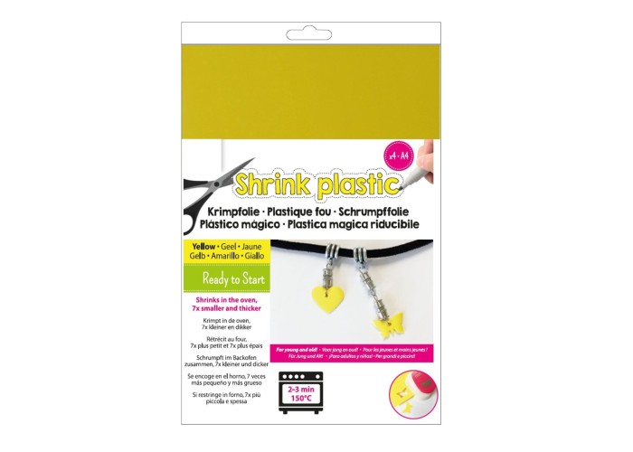 Shrink plastic κίτρινο A4, 4 φύλλα