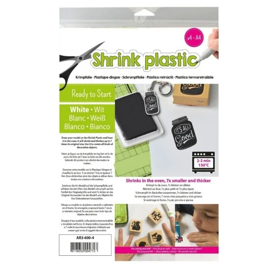 Shrink plastic λευκό A4, 4 φύλλα