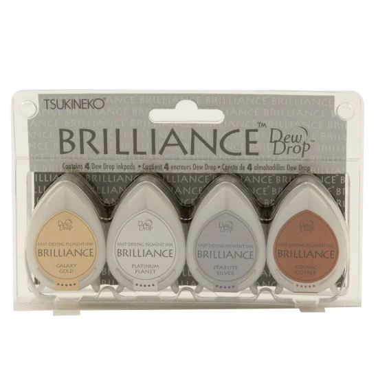 Μελάνι Για Σφραγίδες Tsukineko • Brilliance dew drop ink pad 4pcs set Planetarium