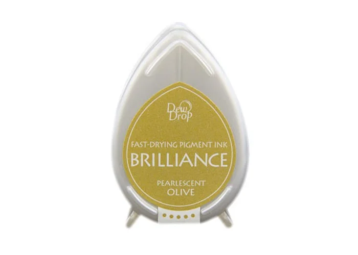 Μελάνι Για Σφραγιδες Tsukineko • Brilliance dew drop ink pad pearl Olive