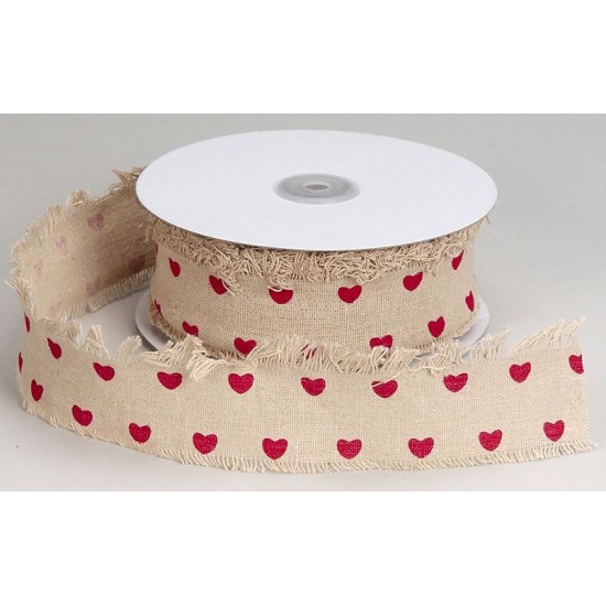 ΚΟΡΔΕΛΑ ΕΚΤΥΠΩΜΕΝΗ ΚΑΡΔΙΕΣ 50MMX20MET BEIGE-RED