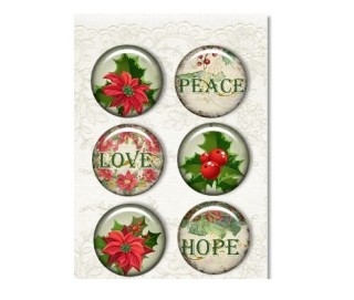 Διακοσμητικά αυτοκόλλητα 6τεμ Christmas Greetings collection 6τεμ / μέγεθος τεμαχίου 2,50cm