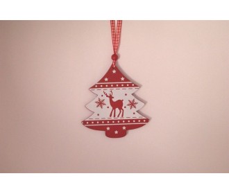 ΔΕΝΔΡΑΚΙ ΞΥΛΙΝΟ ΚΡΕΜΑΣΤΟ ΜΕ ΣΧΕΔΙΟ 11,5Χ10,5CM - WHITE-RED	 ΔΕΝΔΡΑΚΙ ΞΥΛΙΝΟ ΚΡΕΜΑΣΤΟ ΜΕ ΣΧΕΔΙΟ 11,5Χ10,5CM - WHITE-RED