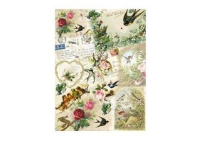 Ριζόχαρτο Decoupage χελιδόνια - A4 Ριζόχαρτο Decoupage χελιδόνια - A4