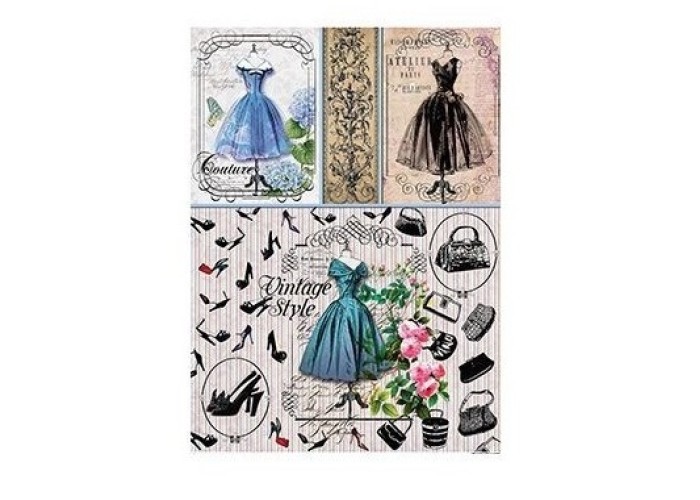 Ριζόχαρτο Decoupage blue dress- A4 Ριζόχαρτο Decoupage blue dress- A4