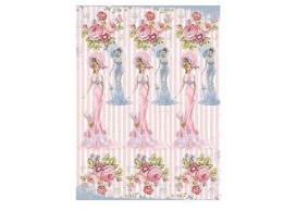 Ριζόχαρτο Decoupage -Lady in Pink - A4 Ριζόχαρτο Decoupage -Lady in Pink - A4