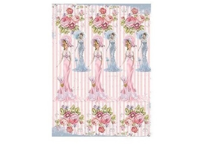 Ριζόχαρτο Decoupage -Lady in Pink  - A4