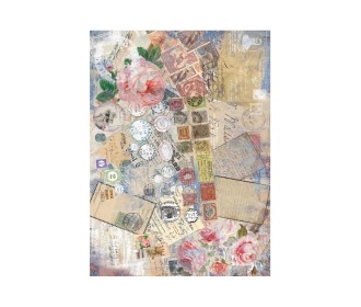Ριζόχαρτο Decoupage -Pastel Letters  - A4 Ριζόχαρτο Decoupage -Pastel Letters  - A4