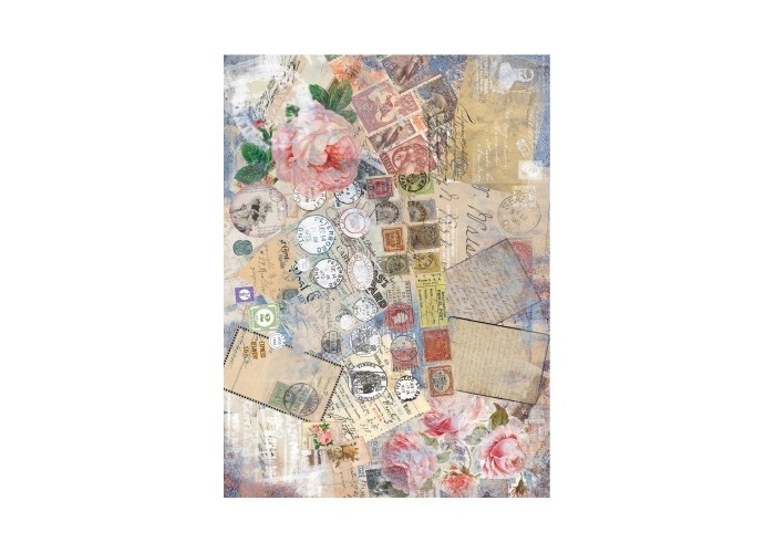 Ριζόχαρτο Decoupage -Pastel Letters  - A4