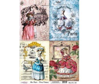 Ριζόχαρτο Decoupage τεσσερις κυρίες - A4