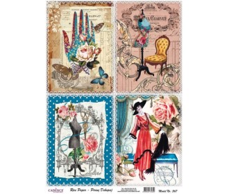 Ριζόχαρτο Decoupage κούκλα ραπτικής - A4 Ριζόχαρτο Decoupage κούκλα ραπτικής - A4