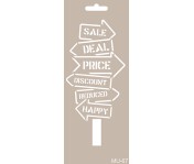 Mix Media Stencil - 10x20cm - MU-67 Mix Media Stencil - 10x20cm - MU-67