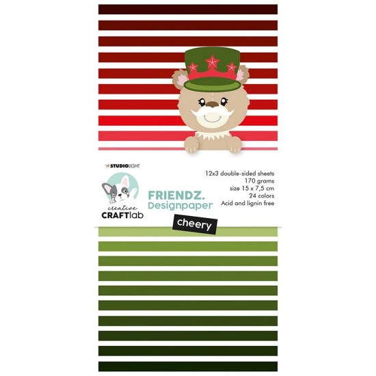 Σετ Χαρτόνια Χειροτεχνίας Friendz Paper Pad Cheery Reds & Greens 15cm X 7,5cm 36φ 170gsm Σετ Χαρτόνια Χειροτεχνίας Friendz Paper Pad Cheery Reds & Greens 15cm X 7,5cm 36φ 170gsm