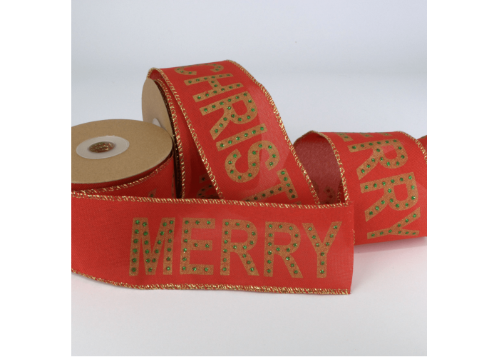 ΚΟΡΔΕΛΑ MERRY CHRISTMAS 63MMX10MET RED ΚΟΡΔΕΛΑ MERRY CHRISTMAS 63MMX10MET RED