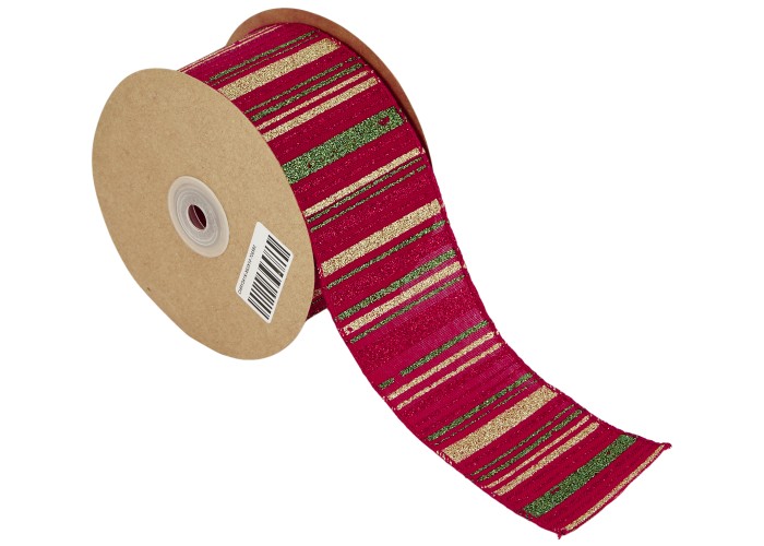 ΚΟΡΔΕΛΑ ΙΣΙΕΣ ΡΙΓΕΣ ΜΕ ΣΥΡΜΑ 63MMX10MET RED-GREEN D-GOLD MET