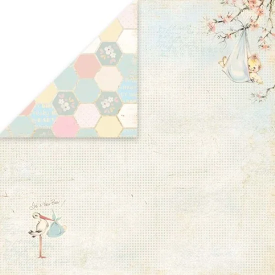 Χαρτόνι Scrapbooking New Baby Born 30cm x30cm 190gr NBB04