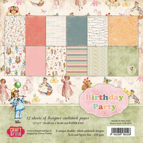 Σετ χαρτόνια Birthday Party 30cm x 30cm 12φ 250γρ Σετ χαρτόνια Birthday Party 30cm x 30cm 12φ 250γρ