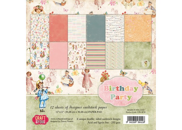 Σετ χαρτόνια Birthday Party 30cm x 30cm 12φ 250γρ Σετ χαρτόνια Birthday Party 30cm x 30cm 12φ 250γρ