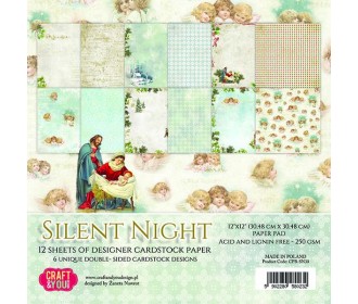 Σετ χαρτόνια Silent  Night 30cm  x 30cm 12φ 250γρ Σετ χαρτόνια Silent  Night 30cm  x 30cm 12φ 250γρ