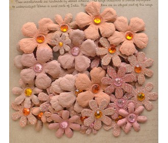 Χειροποίητα λουλούδια Rustic Blush, 50τεμ Χειροποίητα λουλούδια Rustic Blush, 50τεμ
