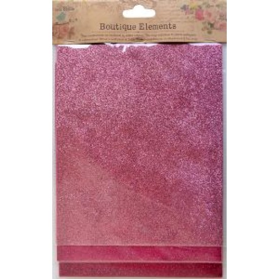 Χαρτί glitter ροζ 6τεμ 18x15cm Χαρτί glitter ροζ 6τεμ 18x15cm