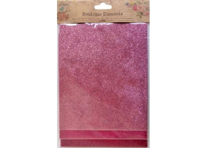 Χαρτί glitter ροζ 6τεμ 18x15cm