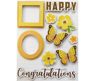 Αυτοκόλλητα διακοσμητικά 10τεμ κίτρινα