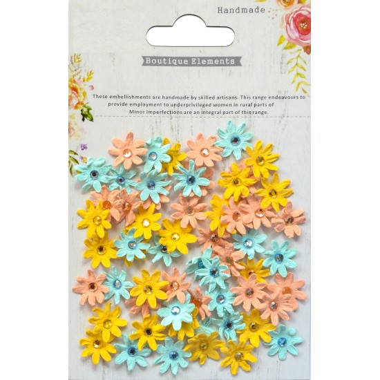 Χειροποίητα Λουλούδια Micro Jewlled  Με Στρας Pastel Palette  60τεμ