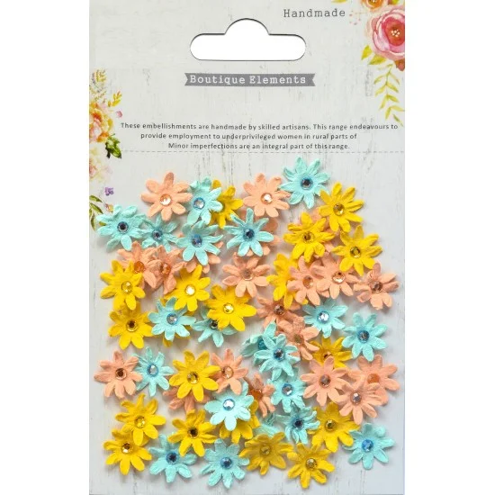 Χειροποίητα Λουλούδια Micro Jewlled  Με Στρας Pastel Palette  60τεμ