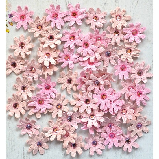 Χειροποίητα Λουλούδια Micro Jewlled Με Στρας Pearl Pink 60τεμ Χειροποίητα Λουλούδια Micro Jewlled Με Στρας Pearl Pink 60τεμ