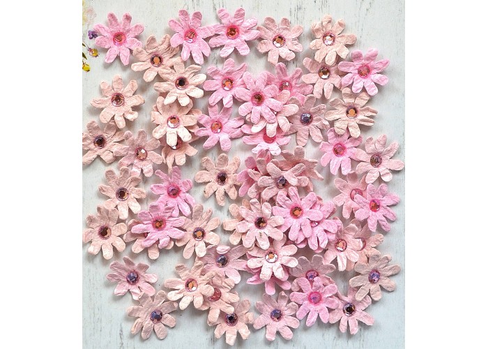 Χειροποίητα Λουλούδια Micro Jewlled Με Στρας Pearl Pink 60τεμ Χειροποίητα Λουλούδια Micro Jewlled Με Στρας Pearl Pink 60τεμ