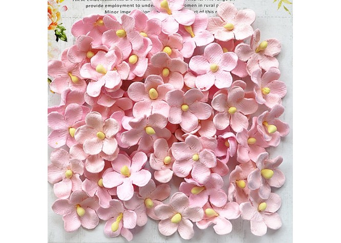 Χειροποίητα Λουλούδια Paula Pearl Pink 60τεμ