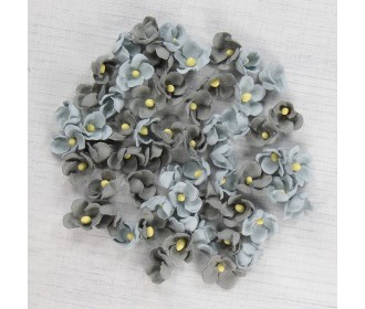 Χειροποίητα λουλούδια stormy gray blue 60τεμ  Χειροποίητα λουλούδια stormy gray blue 60τεμ