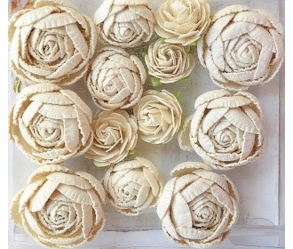 Χειροποίητα English Roses ιβουάρ 13τεμ Χειροποίητα English Roses ιβουάρ 13τεμ