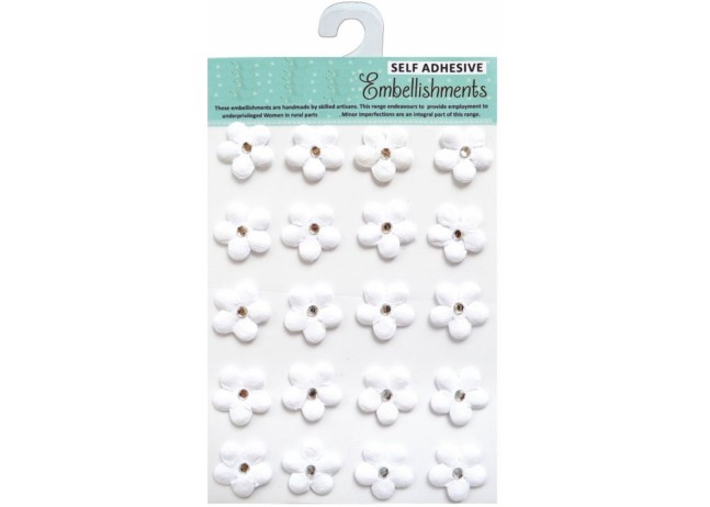 Χειροποίητα Λουλούδια με στρασάκι Daisies White 20τεμ Χειροποίητα Λουλούδια με στρασάκι Daisies White 20τεμ