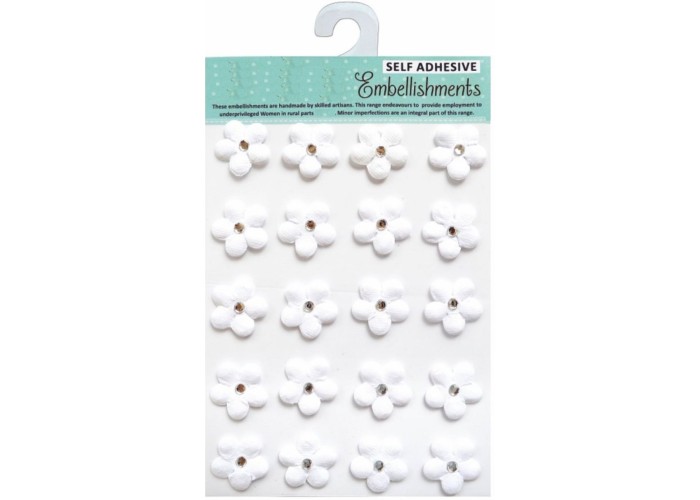 Χειροποίητα Λουλούδια με στρασάκι Daisies White 20τεμ Χειροποίητα Λουλούδια με στρασάκι Daisies White 20τεμ