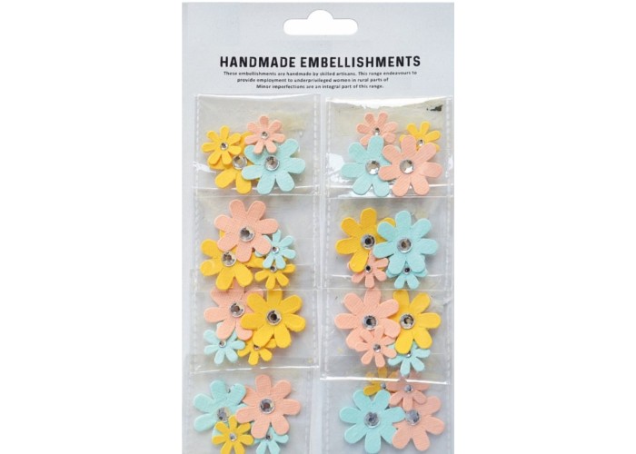Χειροποίητα Λουλούδια Sparkle Florettes παστέλ 32τεμ