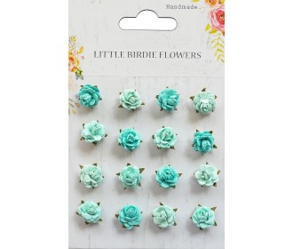 Χειροποίητα τρανταφυλλάκια τιρκουάζ 16τεμ 