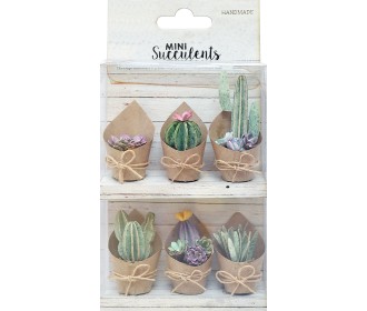 Χάρτινα διακοσμητικά Κακτάκια με γλαστράκι 6τεμ