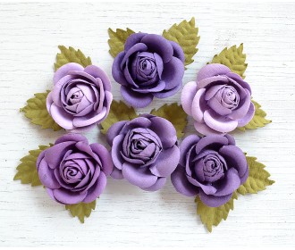 Χειροποίητα τριαντάφυλλα μωβ 6τεμ Χειροποίητα τριαντάφυλλα μωβ 6τεμ