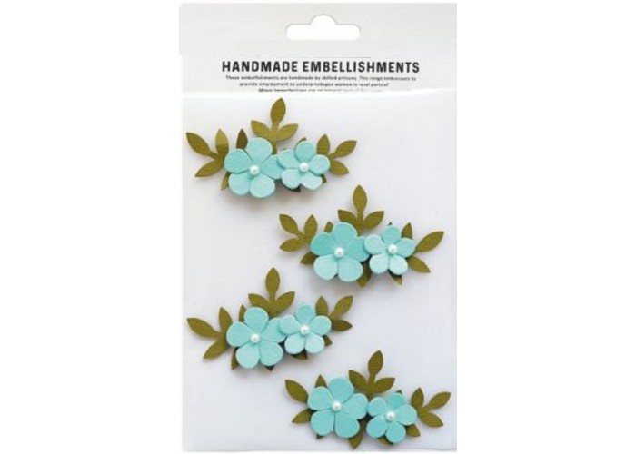 Αυτοκόλλητα Χειροποίητα Λουλούδια Pearly Bluma Soft Sky 4τεμ Αυτοκόλλητα Χειροποίητα Λουλούδια Pearly Bluma Soft Sky 4τεμ