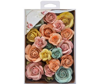 Χειροποίητα Τριαντάφυλλα  Fiona Vivid Palette 28τεμ ( 20 Λουλούδια Και 8 Κλαδιά Με Φύλλα) Χειροποίητα Τριαντάφυλλα  Fiona Vivid Palette 28τεμ ( 20 Λουλούδια Και 8 Κλαδιά Με Φύλλα)