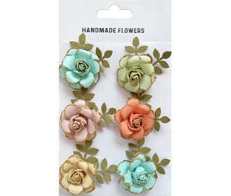 Χειροποίητα τριαντάφυλλα με glitter Woodland Stories 6τεμ